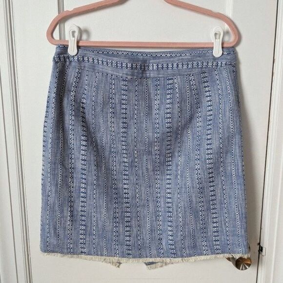 LOFT | NWT Textured Striped Mini Faux Wrap Skirt Size 12 - Picture 3 of 10